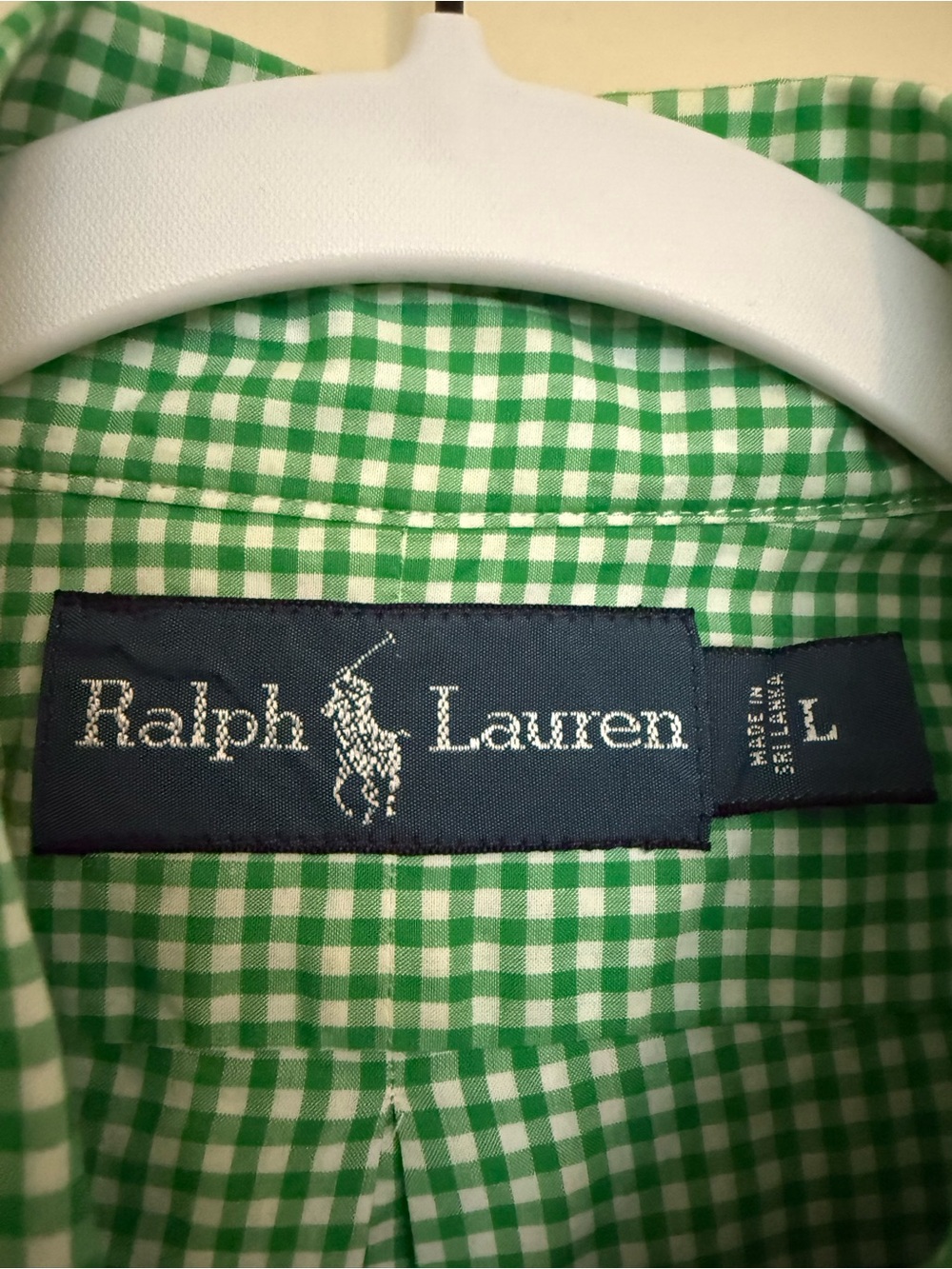 Ralph Lauren Green Gingham Button-Down Shirt - Picture 3 of 4